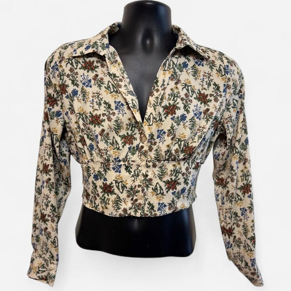 New with Tags! Triple Seven Floral Smocked Off-The-Shoulder Long Sleeve Top